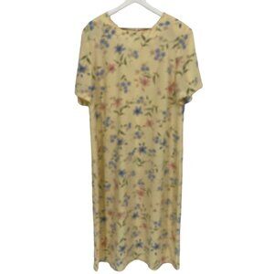 VINTAGE KATHIE LEE SHORT SLEEVE FLORAL MAXI DRESS SIZE 16W